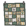 Tan Floral Wall Quilt